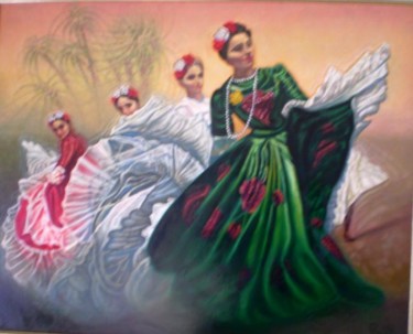 Painting titled "Festival Dancers" by Raffi Jacobian, Original Artwork, Oil