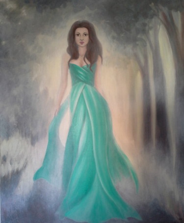 Painting titled "Mujer en la niebla" by Susana Aranda Valero, Original Artwork, Acrylic