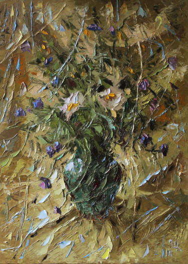 Painting titled "Полевые Цветы" by Ara Gevondian, Original Artwork, Oil