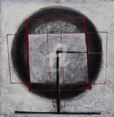 Картина под названием "''Square circle''" - Ararat Aleksanyan, Подлинное произведение искусства, Масло Установлен на Деревян…