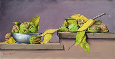 Painting titled "Still life - FRESH…" by Arayik Muradyan, Original Artwork, Oil Mounted on Wood Stretcher frame