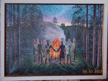 Painting titled "The last sacrifice" by Artyom Ukhov, Original Artwork, Oil