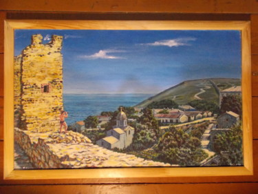 Painting titled "Genoese fortress in…" by Artyom Ukhov, Original Artwork, Acrylic