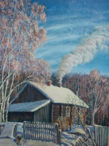 Painting titled "On Sunday" by Artyom Ukhov, Original Artwork, Oil