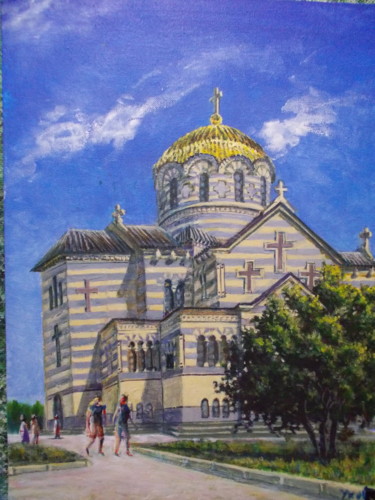 绘画 标题为“St.Vladimir cathedr…” 由Artyom Ukhov, 原创艺术品, 丙烯