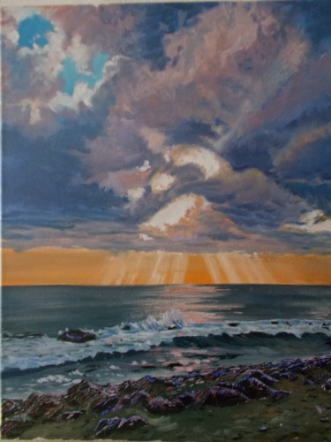 Painting titled "Turkish sunset" by Artyom Ukhov, Original Artwork, Oil