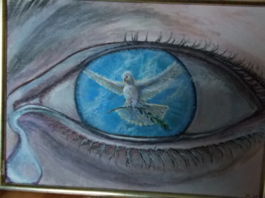 Painting titled "The eye of Peace" by Artyom Ukhov, Original Artwork, Acrylic