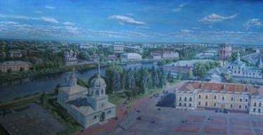 Painting titled "Vologda town" by Artyom Ukhov, Original Artwork, Oil