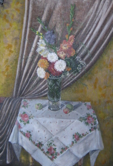 Painting titled "Autumnal bouquet" by Artyom Ukhov, Original Artwork, Oil