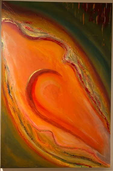 Painting titled "Fire earth" by Arbnesha Cela, Original Artwork, Acrylic