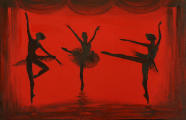 Painting titled "Три балерины" by Tabachkovskaia, Original Artwork, Oil