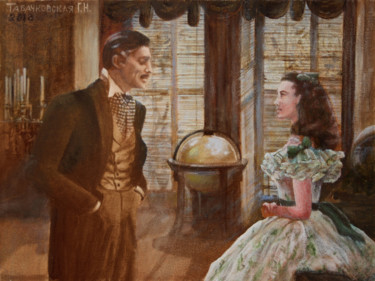 Painting titled "Унесённые ветром. (…" by Tabachkovskaia, Original Artwork, Oil