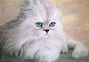 Painting titled "Котенок.  Kitten." by Tabachkovskaia, Original Artwork, Oil