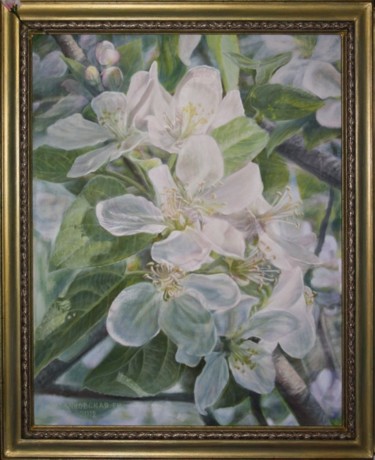 Картина под названием "Цветы яблони." - Табачковская, Подлинное произведение искусства, Акрил