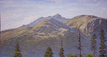 Картина под названием "В горах Кавказа." - Табачковская, Подлинное произведение искусства, Масло