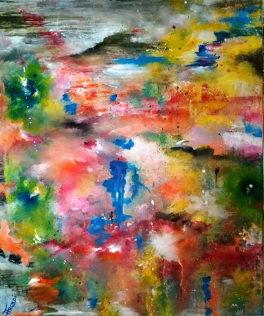 stad177 Painting titled "stad177" by Dominique Arcadipane (ARCADI), Original Art, Acrylic Mounted on Stretcher frame