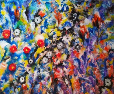 Painting titled "stad-201" by Dominique Arcadipane (ARCADI), Original Artwork, Acrylic Mounted on Wood Stretcher frame