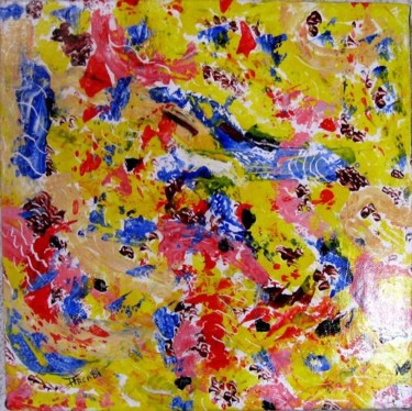 Pintura titulada "Fond jaune" por Dominique Arcadipane (ARCADI), Obra de arte original
