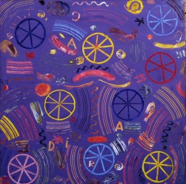 Peinture intitulée "Les roues" par Dominique Arcadipane (ARCADI), Œuvre d'art originale
