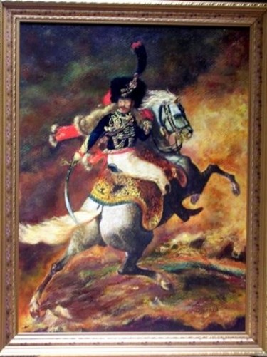 Pintura intitulada "Officier de Chasseu…" por Dominique Arcadipane (ARCADI), Obras de arte originais