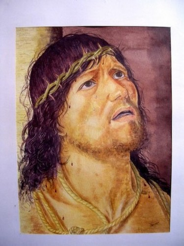 Peinture intitulée "Christ à la colonne" par Dominique Arcadipane (ARCADI), Œuvre d'art originale