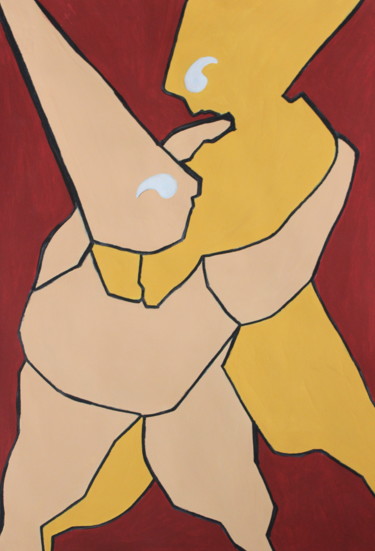 Pittura intitolato "lottare" da Arcangelo Gentile, Opera d'arte originale, Acrilico