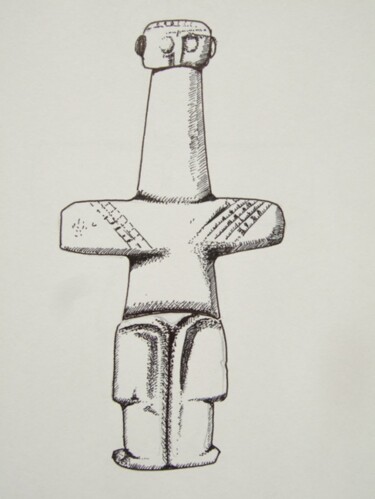 Drawing titled "chalco7.jpg" by Archaeological Illustration, Original Artwork