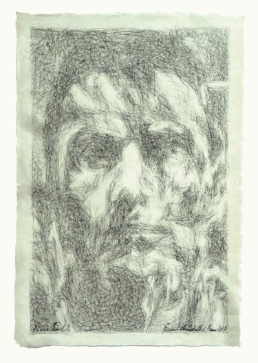 Dessin intitulée ""Portrait de Lucien…" par Renaud Archambault De Beaune, Œuvre d'art originale, Encre Monté sur Carton