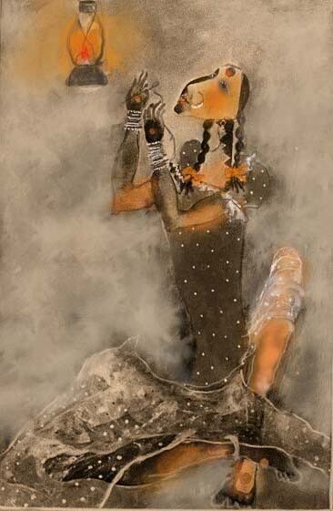 Ζωγραφική με τίτλο "mama" από Archana Sharma, Αυθεντικά έργα τέχνης