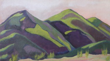 Malerei mit dem Titel "les collines de la…" von Giulia Archer, Original-Kunstwerk, Öl
