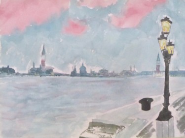 Painting titled "Venise, les clocher…" by Giulia Archer, Original Artwork, Watercolor