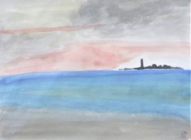 Painting titled "Torcello, au loin" by Giulia Archer, Original Artwork, Watercolor