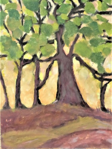 Peinture intitulée "le vieux chêne et s…" par Giulia Archer, Œuvre d'art originale, Huile