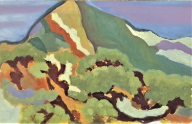 Peinture intitulée "les collines de la…" par Giulia Archer, Œuvre d'art originale, Huile Monté sur Autre panneau rigide