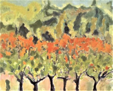 Картина под названием "arbres à l'automne" - Giulia Archer, Подлинное произведение искусства, Масло