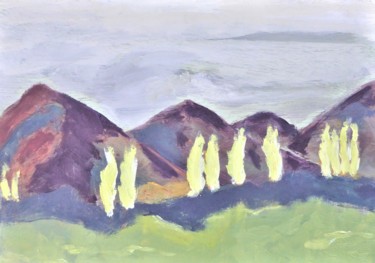 Schilderij getiteld "les collines de la…" door Giulia Archer, Origineel Kunstwerk, Olie