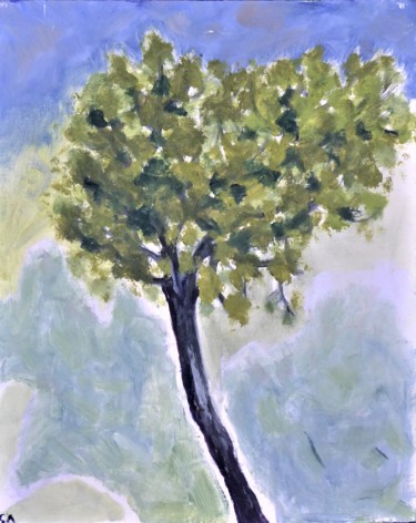 Peinture intitulée "l'arbre" par Giulia Archer, Œuvre d'art originale, Huile Monté sur Autre panneau rigide