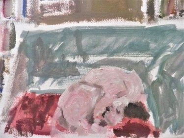Painting titled "Itaca ou le sommeil…" by Giulia Archer, Original Artwork, Oil Mounted on Cardboard