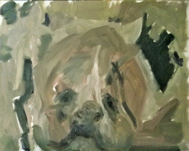 Painting titled "Anouk" by Giulia Archer, Original Artwork, Oil Mounted on Other rigid panel