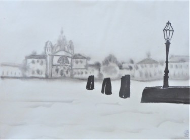 Pittura intitolato "Venise San Giorgio" da Giulia Archer, Opera d'arte originale, Acquarello