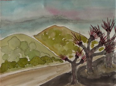 Painting titled "sur la route des co…" by Giulia Archer, Original Artwork, Watercolor
