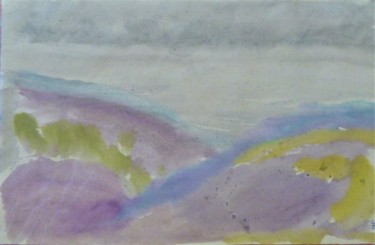 Peinture intitulée "ciel gris sur les c…" par Giulia Archer, Œuvre d'art originale, Aquarelle