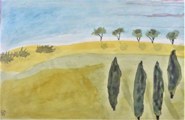 Peinture intitulée "les arbres qui se r…" par Giulia Archer, Œuvre d'art originale, Aquarelle