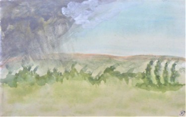 Pintura titulada "la pluie arrive" por Giulia Archer, Obra de arte original, Acuarela