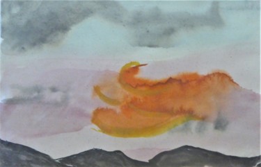 Painting titled "nuages 3" by Giulia Archer, Original Artwork, Watercolor