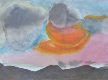 Pintura intitulada "nuages 6" por Giulia Archer, Obras de arte originais, Aquarela