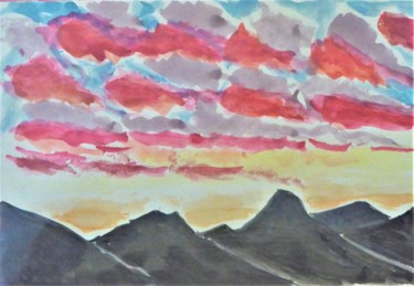 Ζωγραφική με τίτλο "nuages 10" από Giulia Archer, Αυθεντικά έργα τέχνης, Ακουαρέλα