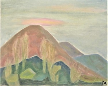 Peinture intitulée "les collines de la…" par Giulia Archer, Œuvre d'art originale, Huile