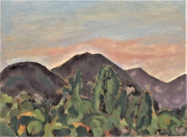 Peinture intitulée "les collines de la…" par Giulia Archer, Œuvre d'art originale, Huile