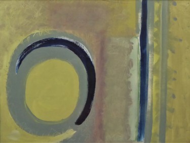 Peinture intitulée "le gris et le bleu" par Giulia Archer, Œuvre d'art originale, Huile Monté sur Autre panneau rigide